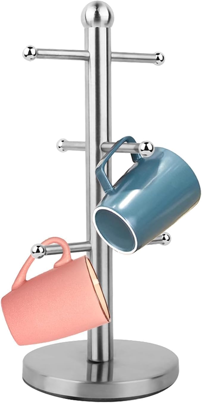 Cyrank Mug Holder, Mug Tree Coffee Cup Tree Coffee Cup Holder Stand Stainless by Cyrank