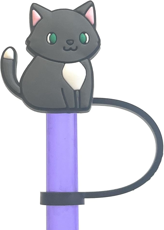 6 Pack 8mm Straw Toppers Cute Kitten - Image 7