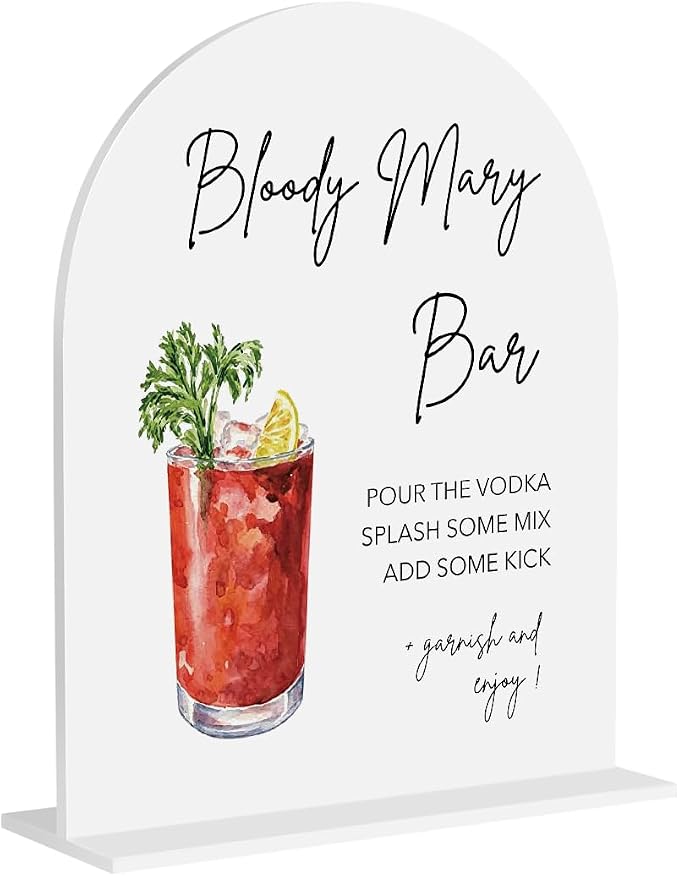 Bloody Mary Bar Sign Bridal Bruch Bloody Mary Cocktail Sign Cocktail Bar by Unknown