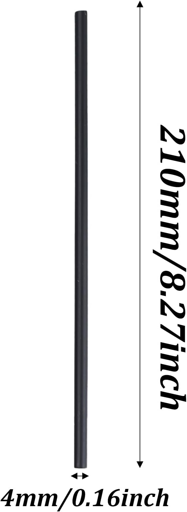 1000PCS 8.27 Inch Black Disposable Plastic Drinking Straws, Straight Cocktail - Image 2
