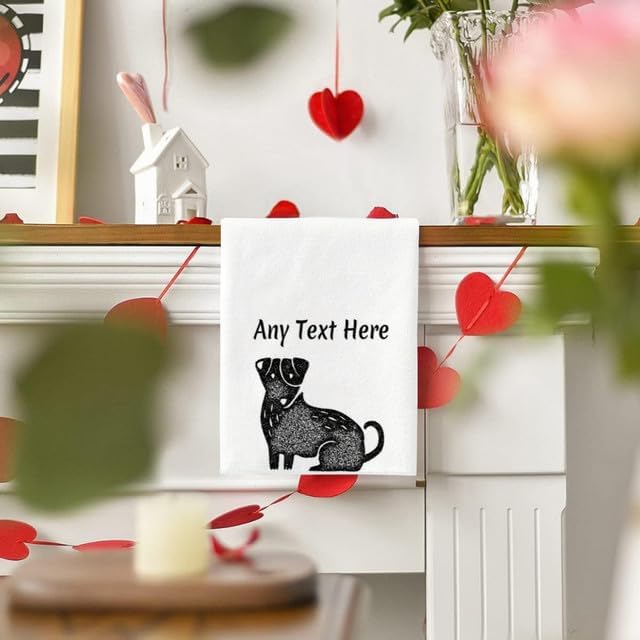 Custom Dog Kitchen Towel 2-Pack Set, Design Your Own Text One Side, Custom - Image 3