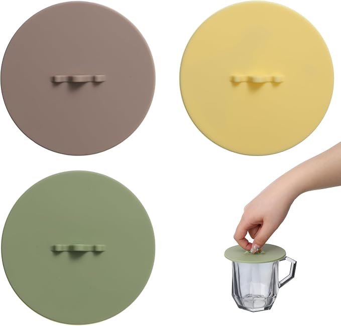 Silicone Cup Lids, Colorful 3.93 Inch/10cm Diameter Coffee Mug Cover Portable by Unknown