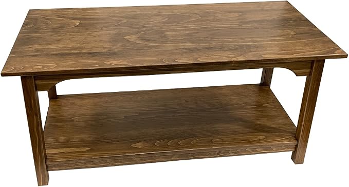 Peaceful Classics Rustic Wood Shaker Coffee Table Amish Furniture, 2 Tier by PeacefulValley