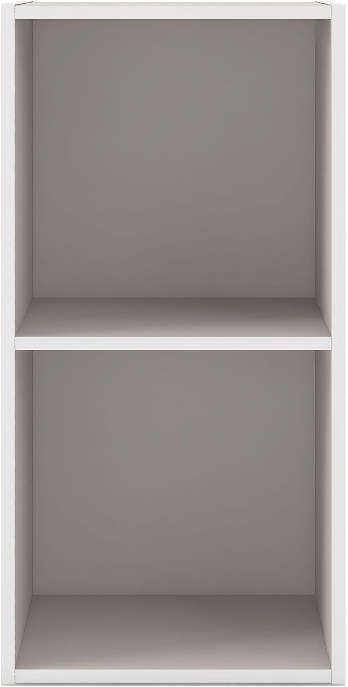Homes: Inside + Out Apexa 2-Cube Storage Organizer Shelves, Stackable Wood - Image 4