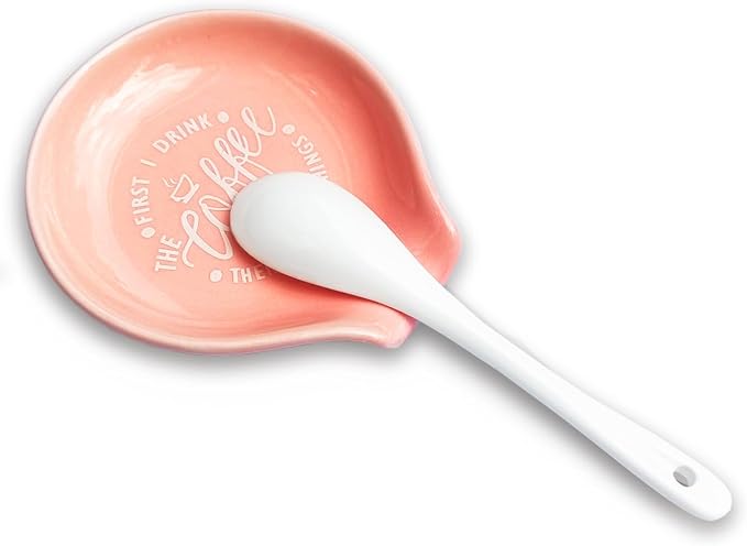 Funny Coffee Quote First I Drink The Coffee Then I Do The Things Ceramic Spoon - Image 4