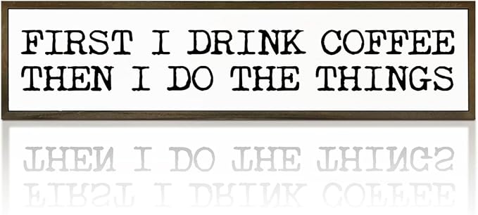 Funny Coffee Signs, Wall Art for Home Office Kitchen Decor, Rustic Coffees by WKYAER
