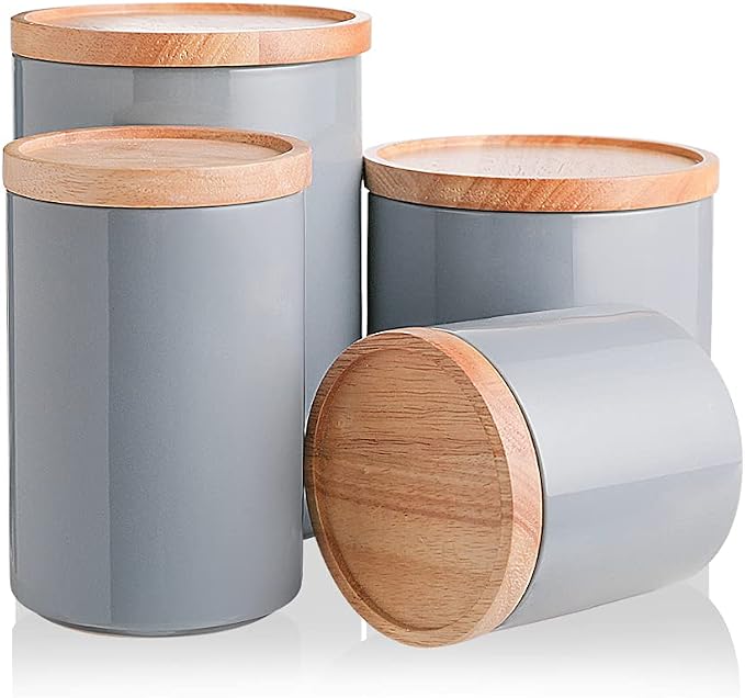 Sweejar Kitchen Canisters Ceramic Food Storage Jar Set, Stackable Containers by Sweejarco1949