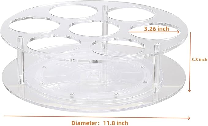 IEEK Large Rotating Coffee Syrup Organizer 7 Bottles Clear Acrylic Coffee Syrup - Image 7
