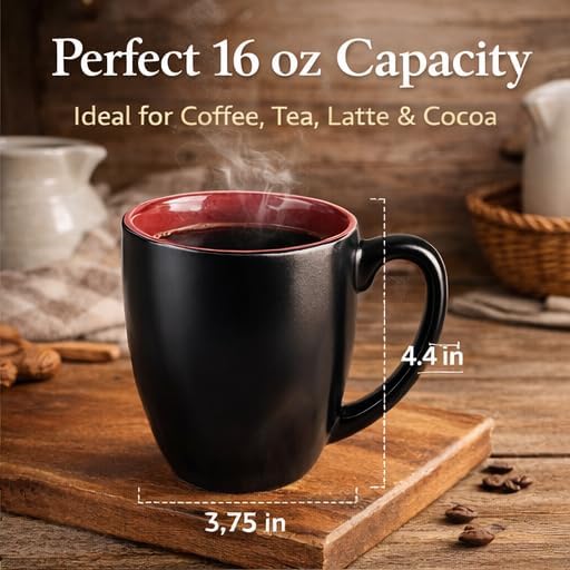 GBhome 16oz Coffee Mugs Set of 6, Large Ceramic Coffee Mugs - Image 8