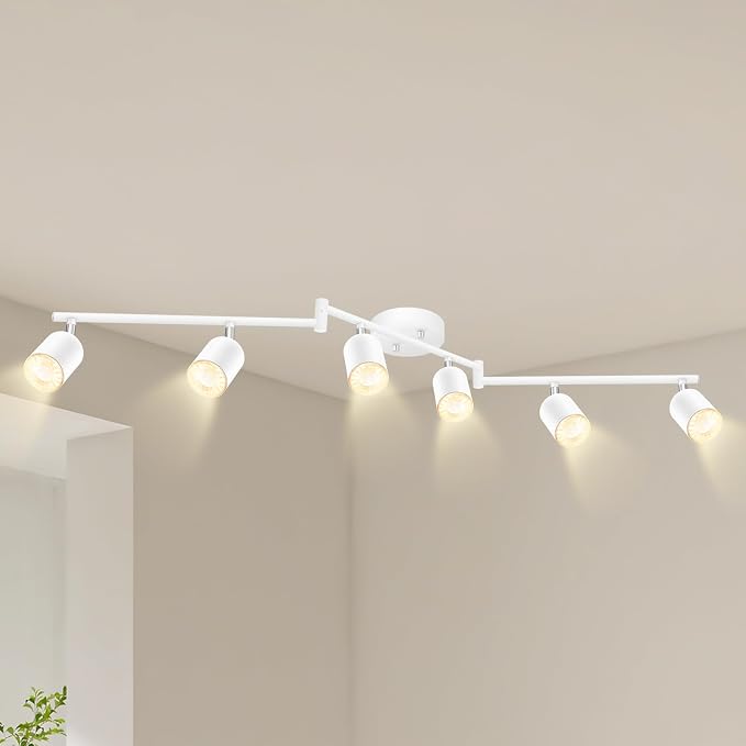 BoostArea LED 6 Light Track Lighting Kit, Flexibly Rotatable Light Head by BoostArea
