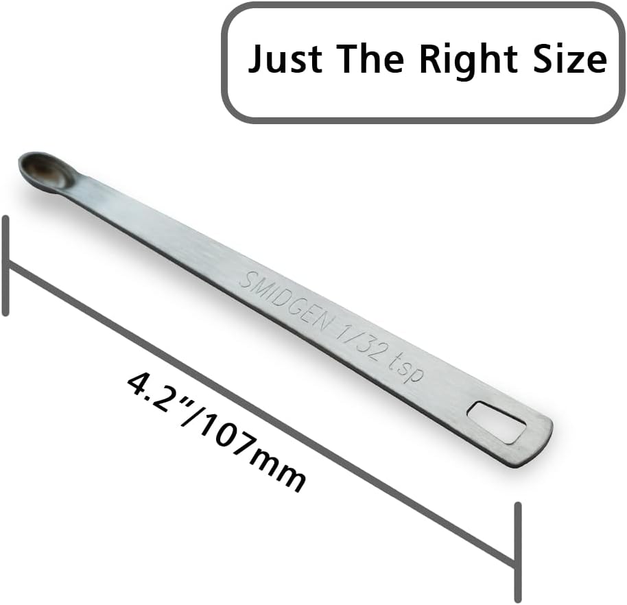 2PCS 1/32 Teaspoon(1/32tsp, 0.16ml, Smidgen) Single Tiny Measuring Spoon, Small Individual Stainless Steel Measure Spoons Only
