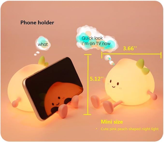 Peach Night Light for Adults Kids, Cute Silicone Dimmable Sleeping and - Image 4