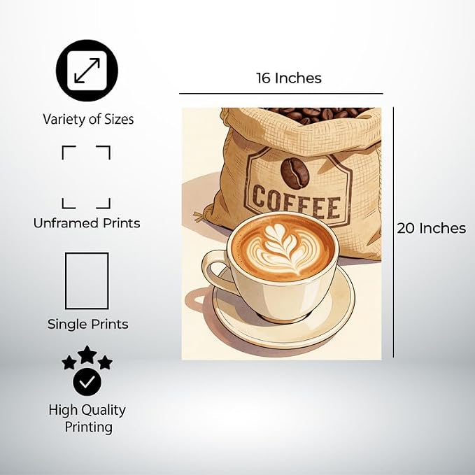 Lawrence Williams Designs Latte Coffee Beans Poster - Image 2