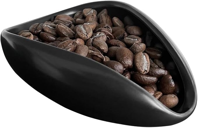 Coffee Beans Dosing Cup, Weigh Coffee Bean Container, Bright Black Ceramic by Ulirds
