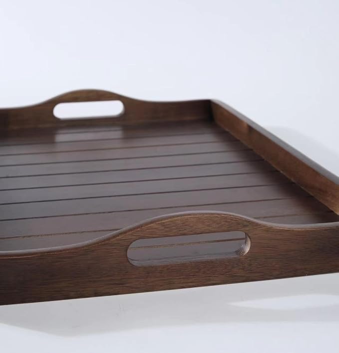 Large Acacia Wooden Serving Tray - Image 9