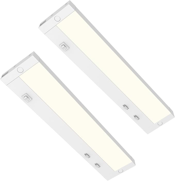 12 Inch Under Cabinet Lighting Plug in, 7W 120V 3 Color 3000K/4000K/5000K by Tonlesm