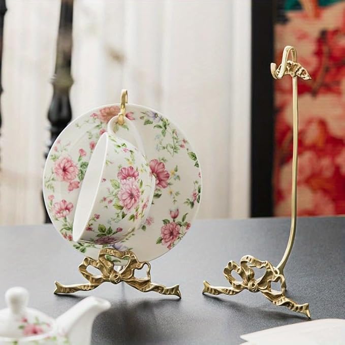 1 Mug Hooks, Brass Material, Classic Durability, countertop Teacup Display Stand - Image 2
