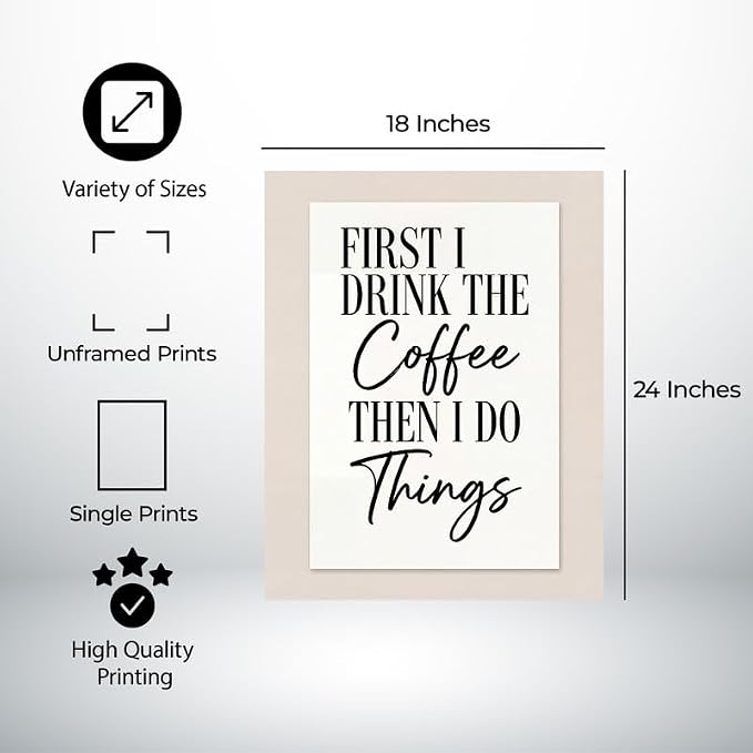 Lawrence Williams Designs First I Drink the Coffee Then I Do Things Poster - Image 2