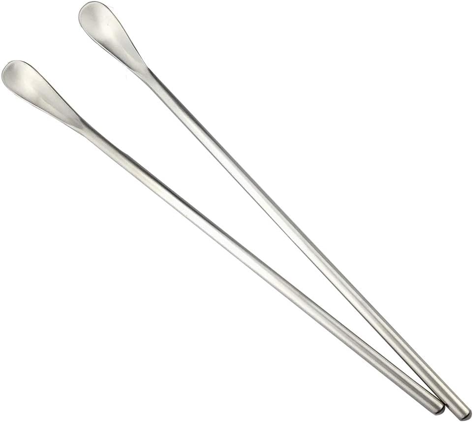 JASHII Silver Matte Long Handle Spoon Cocktail Mixing Stirring Spoons Iced Tea Coffee Spoons with 8.6 inch Long Handle Brushed SUS304 Stainless Steel, 3-Piece
