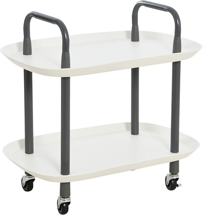 Main + Mesa Modern Plastic and Metal 2-Tier Trolley by MainMesa