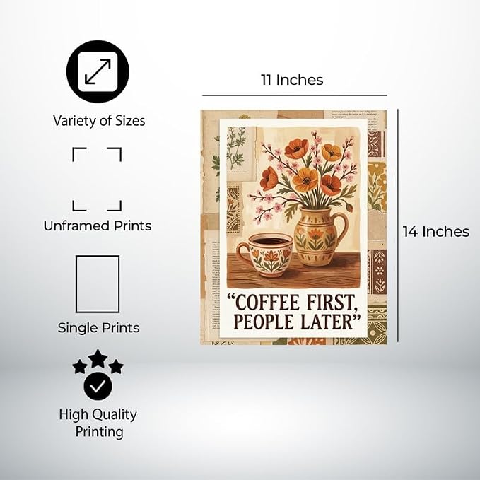 Lawrence Williams Designs Coffee First People Later Poster - Image 2