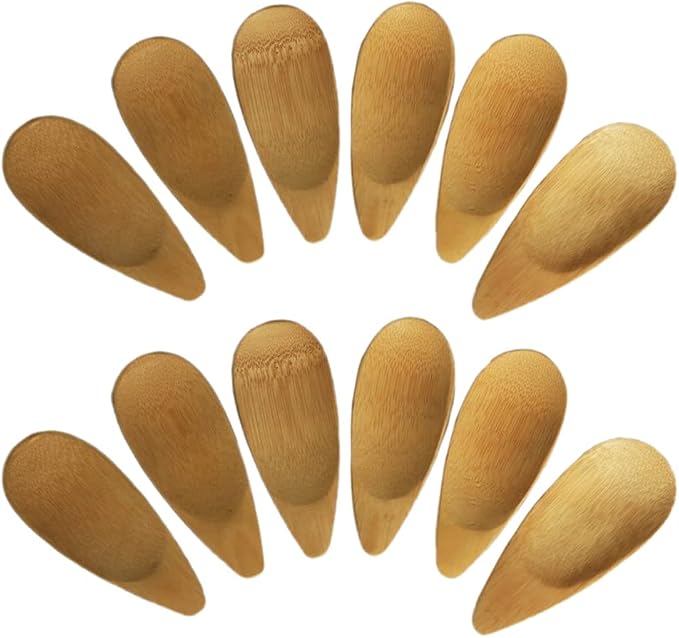 12 Pieces Bamboo Tea Spoon Bamboo Scoops Bath Salt Spoon Wooden Condiment Spoon by lasenersm