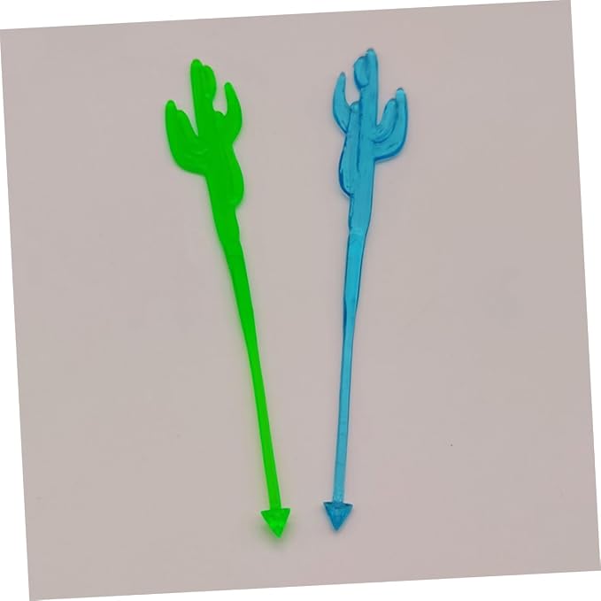 DECHOUS Cactus Design Cocktail Swizzle Sticks 40pcs Disposable Drink Stir Sticks - Image 7