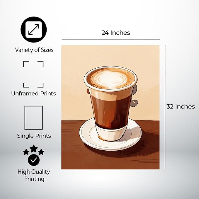 Lawrence Williams Designs Latte Coffee Poster - Image 2