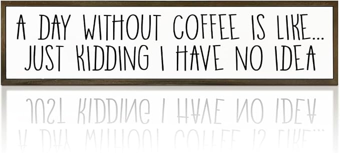 Funny Coffee Decor Sign, Decorative Wooden Signs and Plaques, Country Farmhouse by WKYAER