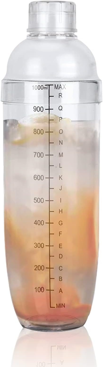 Cocktail Shaker, Food Grade Plastic Highly Transparent Drink Shaker Cup Ice Tea by ExploreFromOrfaty