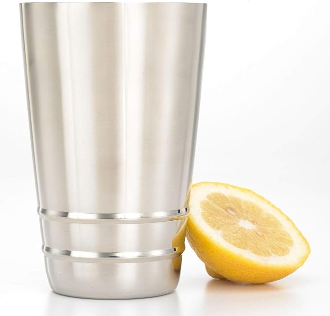Barfly Cocktail Tin, Small 18 oz, Stainless Steel w/embossed ribs - Image 4