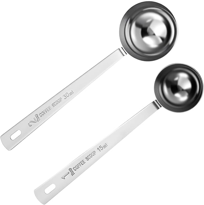 2Pcs Coffee Scoop, Long Handle Measuring Spoon15 Ml and 30 Ml Stainless Steel by Unknown