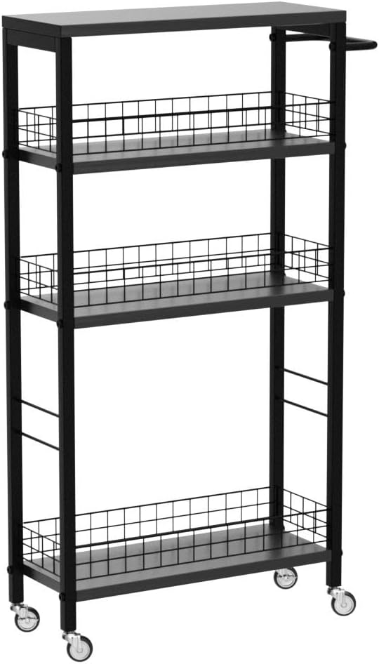 YBING Slim Storage Cart Kitchen Rolling Utility Cart on Wheels 4 Tier Mobile - Image 4