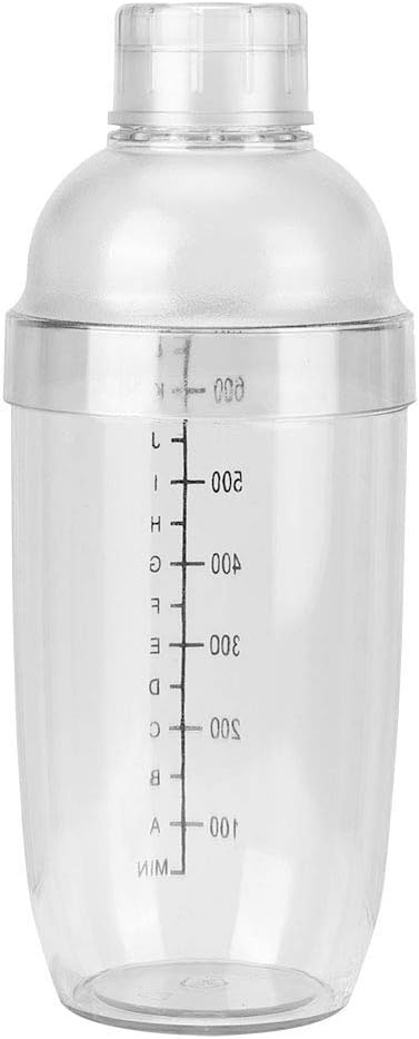 24 Oz Plastic Cocktail Shaker Bottle, Hand Cup Drink Mixer Tea Shaker Clear by HERCHR