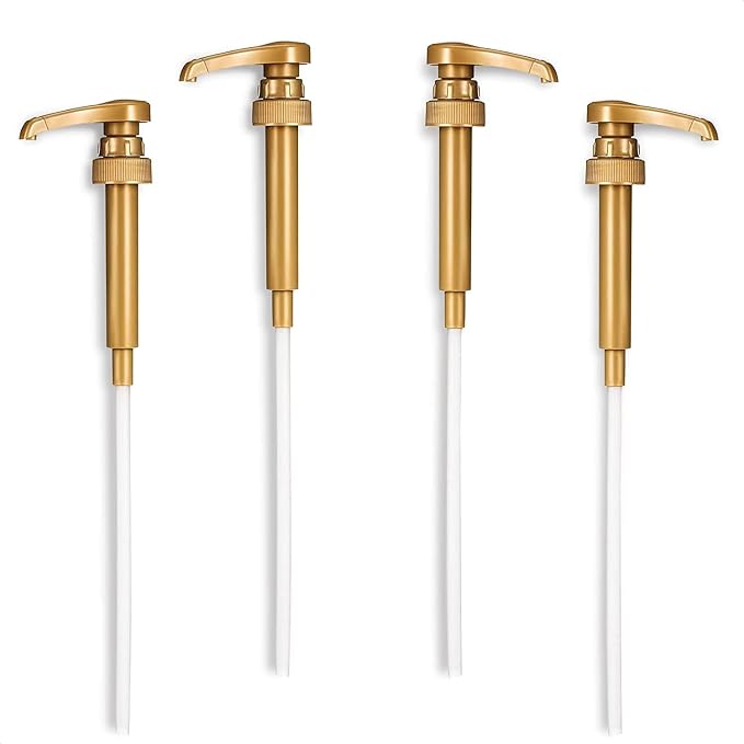 Gold Syrup Pump Dispenser by Reluen