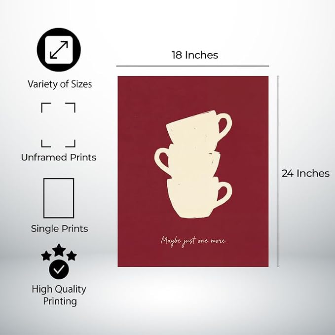 Lawrence Williams Designs Maybe Just One More Coffee Poster - Image 2