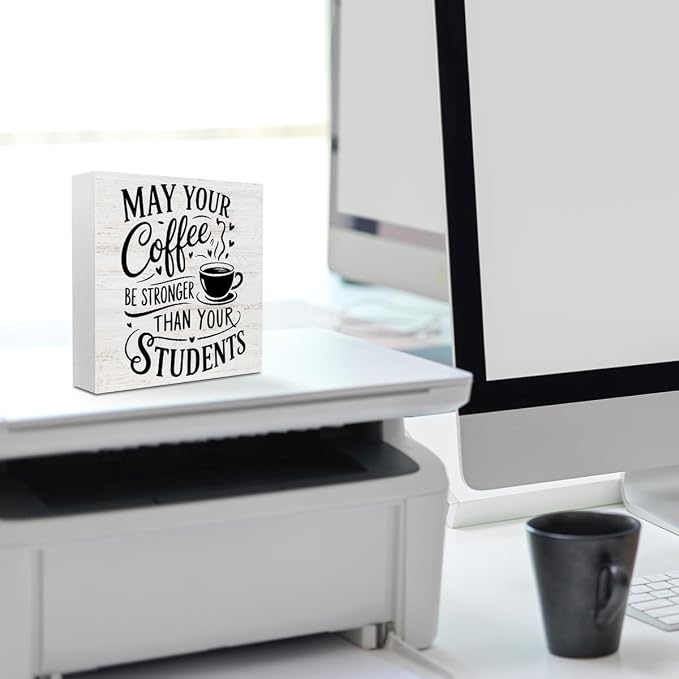Rustic Teacher Coffee Wood Box Sign - Image 6