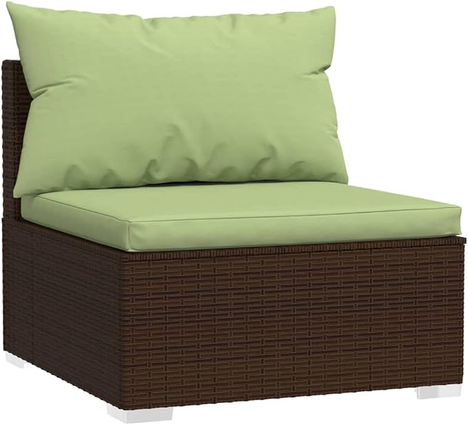 9-Piece Modular Garden Lounge Set Brown PE Rattan Outdoor Sectional Furniture - Image 3
