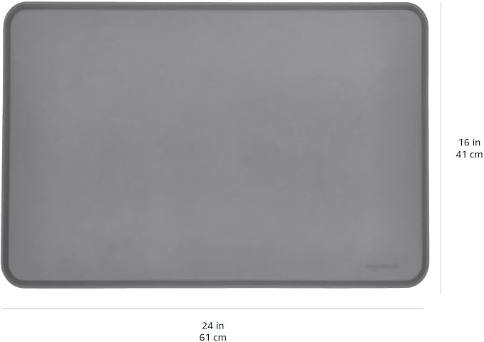 Amazon Basics Waterproof Non-Slip Silicone Pet Food and Water Bowl Mat - Image 4
