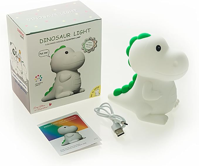 Dinosaur Night Light Adults Kids, LED Dimmable Animal Silicone Sleep Night Lamp - Image 7