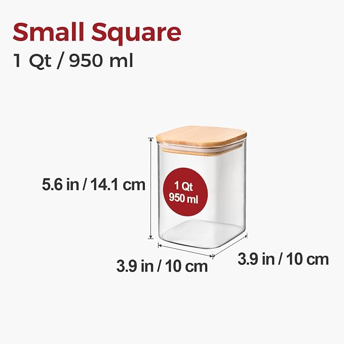 1Qt Airtight Glass Canisters - Image 2