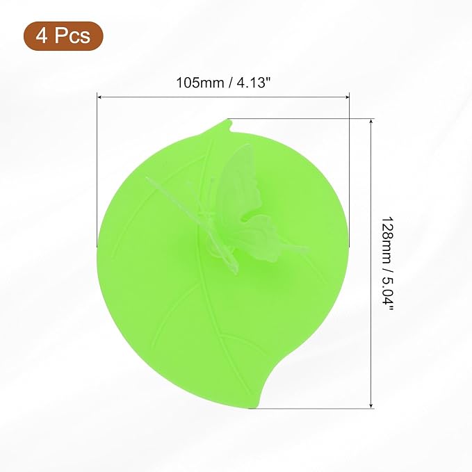 uxcell 4pcs Silicone Butterfly Cup Lids, 5 Inch, Microwave Safe - Image 2