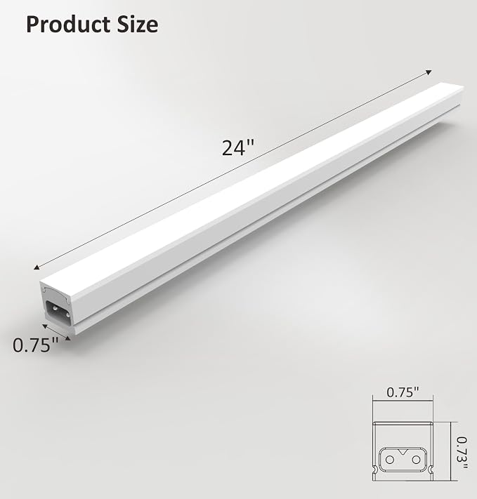 Leetdud Under Cabinet Lighting Plug in, 24 Inch 1 Pc, Linkable AC120V 3CCT - Image 8