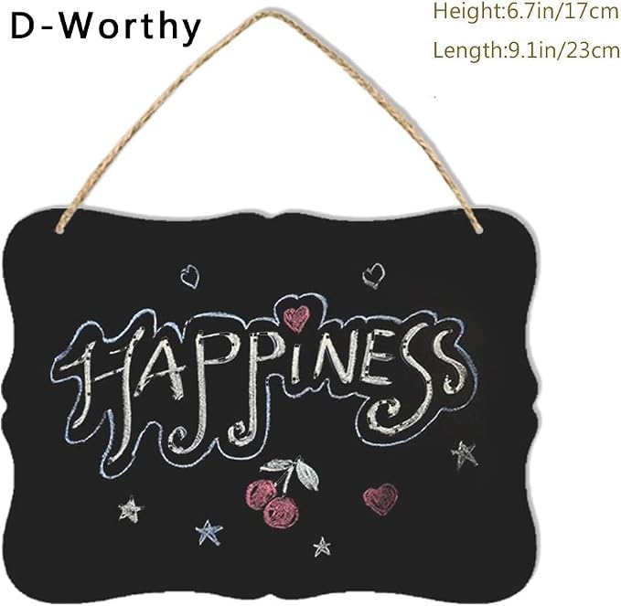 Wooden Double Sided Hanging Chalkboard Signs, Vintage Erasable Message Board - Image 3