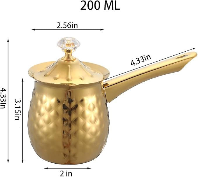 7 Oz Stainless Steel Turkish Coffee Cezve, 200 Ml - Image 6