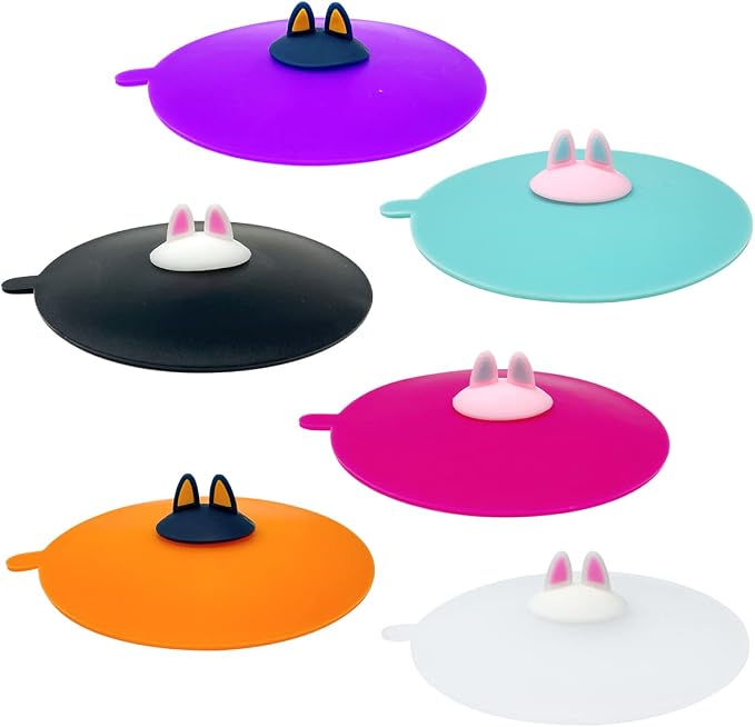 allydrew Silicone Cup Lids, Anti-Dust Leak-Proof Coffee Mug Covers by allydrew