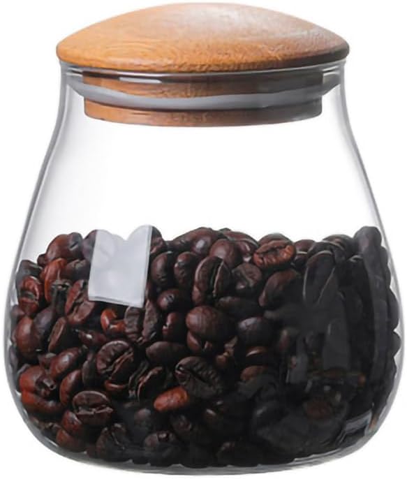 WAIT FLY Mushroom Shape Borosilicate Glass Coffee Bean Storage Container by WAIT+FLY