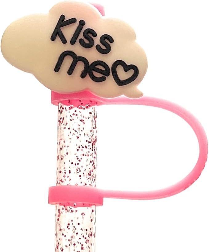 6 Pack 8mm Valentine's Straw Toppers, Silicone Straw Tip Covers - Image 4