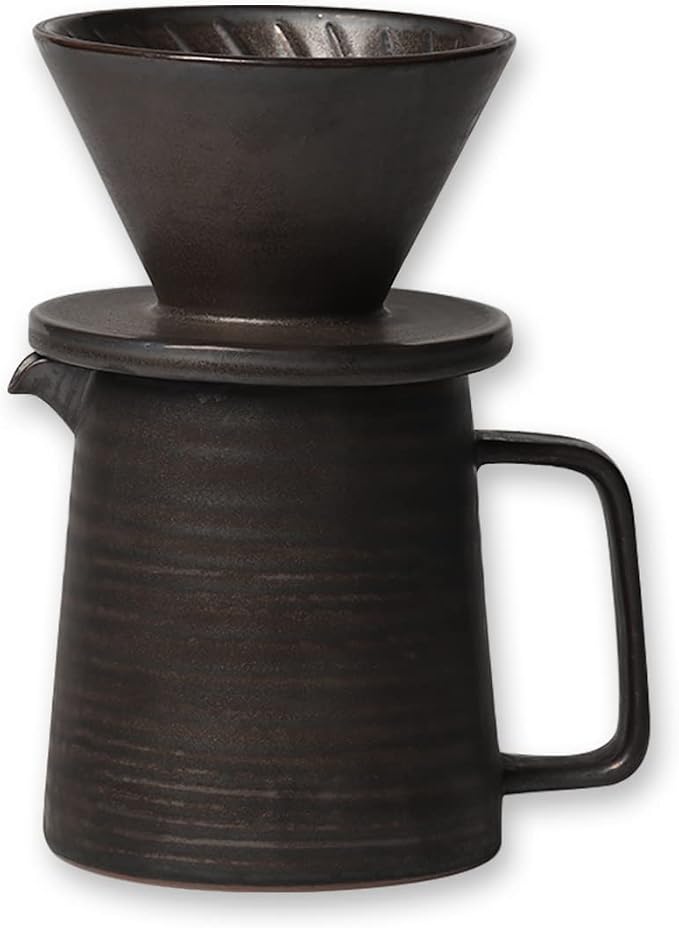 Stoneware Handmade Pour Over Coffee Maker Set, Ceramic Coffee Brewer Hand Drip by DistinctiveandExquisiteHandmadePotteryCeramicsStoneware