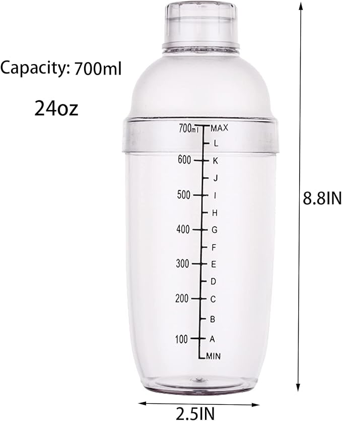 Cedilis 4 Pack Plastic Shaker Cocktail - Image 2